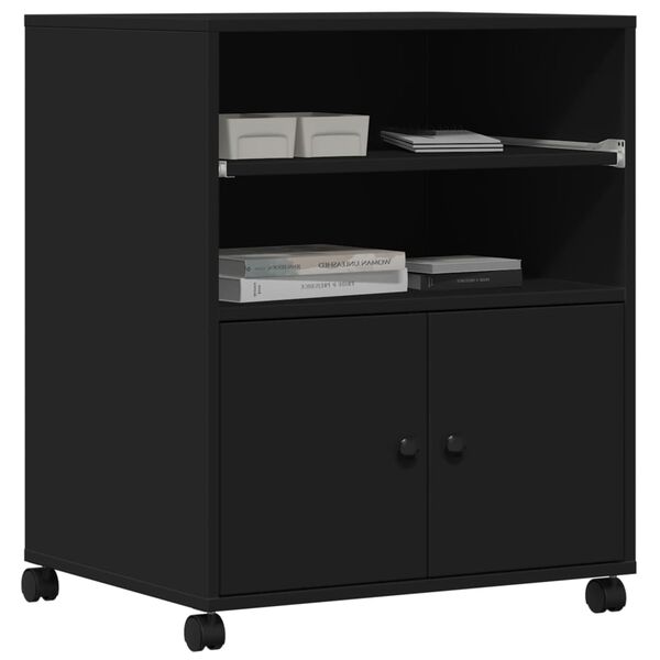vidaXL Druckerständer mit Rollen Schwarz 60x48x74 cm