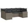 vidaXL 6-tlg. Garten-Sofagarnitur mit Kissen Grau Poly Rattan