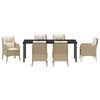 vidaXL Garten Essgruppe mit Kissen 7 pcs Beige Poly-Rattan