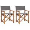 vidaXL Regiest&uuml;hle 2 Stk. Massivholz Teak Grau
