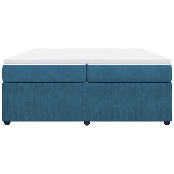 vidaXL Boxspringbett mit Matratze Dunkelblau 200x200 cm Samt