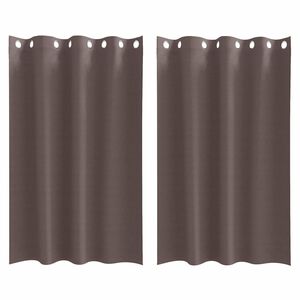 vidaXL Verdunkelungs-Vorh&auml;nge mit Ringen 2 stk. Dunkelbraun Polyester