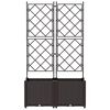 vidaXL Garten-Pflanzgef&auml;&szlig; 2 pcs Braun 80 x 40 x 143 cm Kunststoff