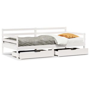 vidaXL Tagesbett mit Schubladen Wei&szlig; 90x200 cm Kiefernholz