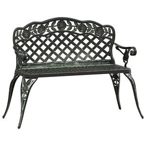 vidaXL Gartenbank 108 cm Aluminiumguss Gr&uuml;n