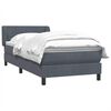 vidaXL Boxspringbett mit Matratze Dunkelgrau 80x220 cm Samt