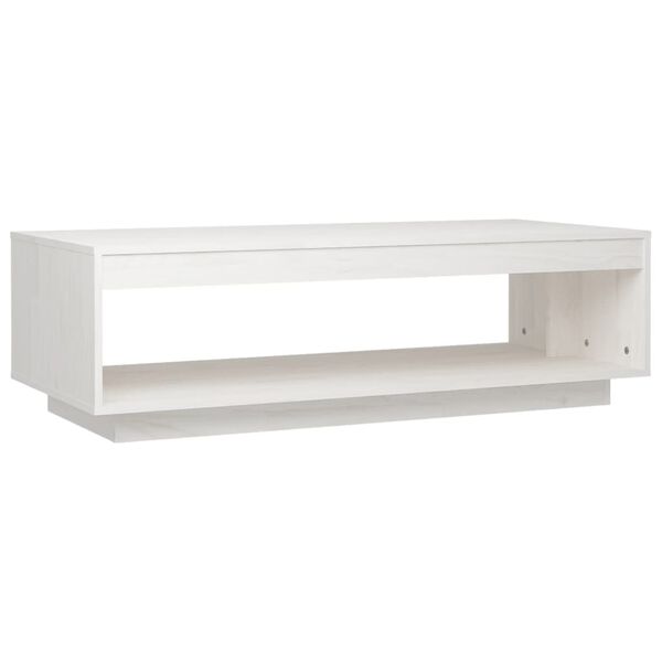 vidaXL Couchtisch Wei&szlig; 110x50x33,5 cm Massivholz Kiefer