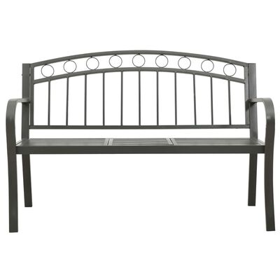 vidaXL Gartenbank mit Tisch Grau 120 cm Stahl