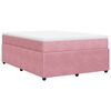 vidaXL Boxspringbett mit Matratze Rosa 160x200 cm Samt