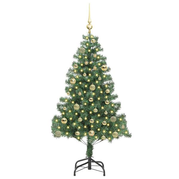 vidaXL Weihnachtsbaum mit 150 LEDs mit St&auml;nder Gr&uuml;n 150 cm PVC