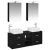 vidaXL Badezimmerm&ouml;bel-Set 5 pcs Schwarze Eiche Ingenieurholz und Glas