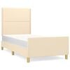 vidaXL Bettgestell ohne Matratze Creme 90x190 cm Stoff