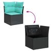 vidaXL 5tlg. Garten-Sofagarnitur mit Kissen Schwarz Poly Rattan Akazie