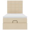 vidaXL Ottomane Bett mit Matratze & LEDs Creme 90x200 cm Stoff