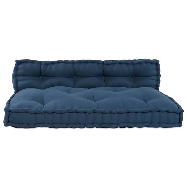 vidaXL Pallet Sofa Kissen 2 pcs Indigo 120 x 80 x 38 cm Stoff
