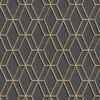 DUTCH WALLCOVERINGS Tapete Sechseckmuster Schwarz und Golden