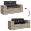 vidaXL 6-tlg. Garten-Sofagarnitur mit Kissen Hellgrau Poly Rattan