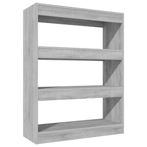 vidaXL B&uuml;cherregal/Raumteiler Grau Sonoma 80x30x103 cm Holzwerkstoff