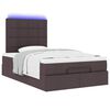 vidaXL Ottoman-Bett mit Matratze & LEDs Dunkelbraun 120x200 cm Stoff