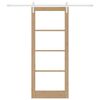 vidaXL Schiebet&uuml;r ORKDAL Natur 86 x 211 cm Massivholz Kiefer und Glas