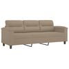 vidaXL 3-Sitzer-Sofa Taupe 180 cm Mikrofasergewebe