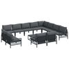 vidaXL Gartensofa-set mit Kissen 13 pcs Schwarz Stahl