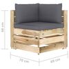 vidaXL 7-tlg. Garten-Lounge-Set mit Kissen Gr&uuml;n Impr&auml;gniertes Holz