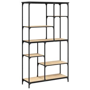 vidaXL B&uuml;cherregal Sonoma-Eiche 99x35,5x176 cm Holzwerkstoff und Stahl