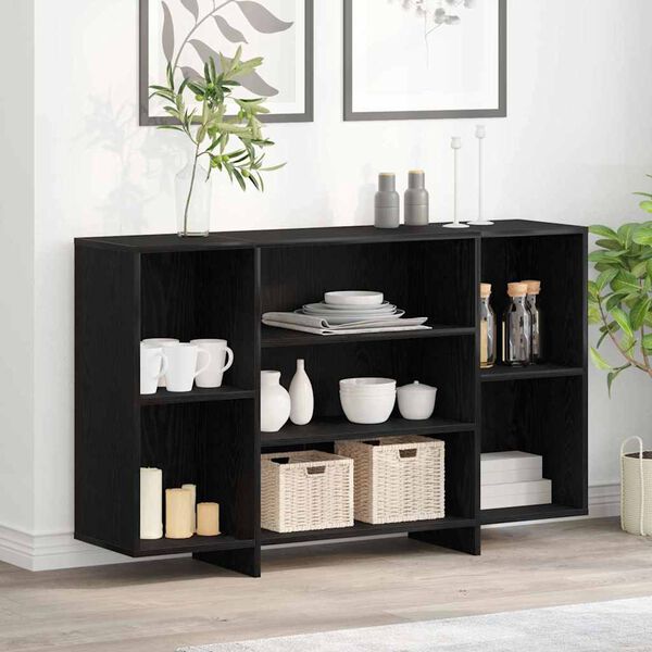 vidaXL Sideboard Schwarz Eichen-Optik 120 x 30 x 75 cm Holzwerkstoff
