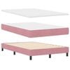 vidaXL LED Boxspringbett mit Matratze mit LED Rosa 120 x 190 cm Samt