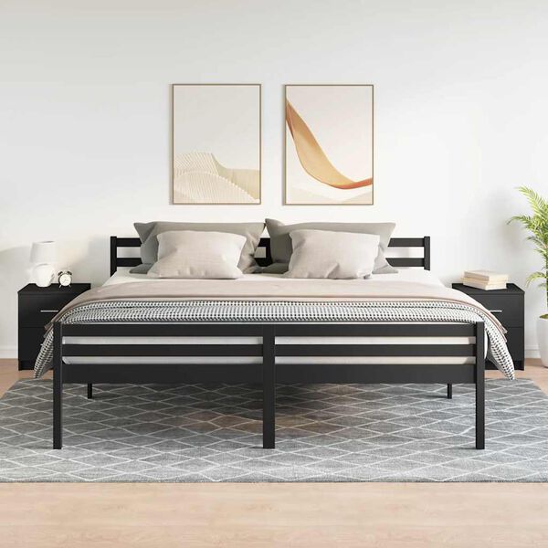 vidaXL Nachttische 2 Stk. mit 2 Schubladen Schwarz 40x36x50 cm