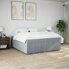 vidaXL Boxspringbett mit Matratze Dunkelgrau 200x200 cm Stoff