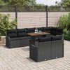 vidaXL Garten-Sofa-Set mit Kissen 9 pcs Schwarz