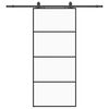 vidaXL Schiebetür mit Beschlag Schwarz 90x205 cm ESG-Glas