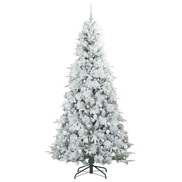 vidaXL K&uuml;nstlicher klappbarer Weihnachtsbaum Wei&szlig; 240 cm PE und PVC
