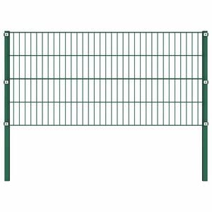 vidaXL Zaunelement mit Pfosten Eisen 176,5 x 80 cm Gr&uuml;n
