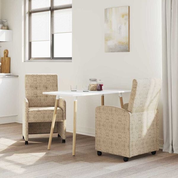 vidaXL Esszimmerst&uuml;hle mit Rollen 2 pcs Hellgrau 58 x 67 x 97 cm