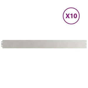 vidaXL Raseneinfassung 10 Stk. 10 x 103 cm Edelstahl Silber