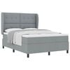 vidaXL Boxspringbett mit Matratze Hellgrau 140 x 190 cm Stoff