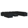 vidaXL 11-tlg. Garten-Lounge-Set mit Kissen Schwarz Poly Rattan