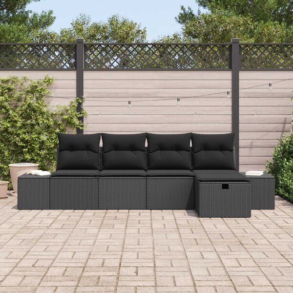 vidaXL Sofa Set mit Kissen 6 pcs Poly-Rattan