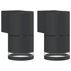 vidaXL Au&szlig;enwandleuchten 2 Stk. Schwarz Aluminiumdruckguss