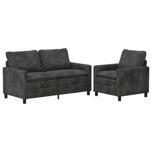 vidaXL Sofa Set 2 stk. Dunkelgrau Polyester