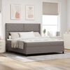 vidaXL Boxspringbett mit Matratze Taupe 180 x 200 cm Stoff