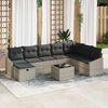 vidaXL Garten-Sofa-Set 9 pcs Hellgrau 55 x 62 x 69 cm Poly Rattan