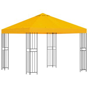 vidaXL Pavillon 3 x 3 m Gelb Polyester und Stahl 190 gsm