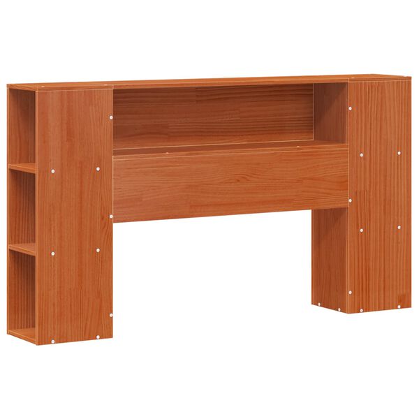 vidaXL Bettgestell mit Aufbewahrungskopfteil Wachsbraun 140 x 190 cm