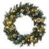 vidaXL Weihnachtskranz mit LED-Leuchten Gr&uuml;n 45 cm PVC