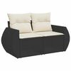 vidaXL Gartensofa-set mit Kissen 9 pcs Schwarz Poly-Rattan