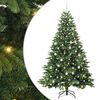 vidaXL K&uuml;nstlicher Weihnachtsbaum mit 300 LEDs Gr&uuml;n 210 cm PE und PVC